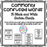 Commonly Confused Words Anchor Charts  35 Black & White Po