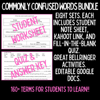 Preview of Commonly Confused Words Bundle - 8 Sets of Words!