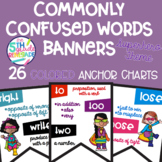 Commonly Confused Words Colored Anchor Charts with a Super
