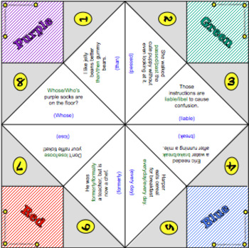 Commonly Confused Words Cootie Catchers by Laura Torres | TpT