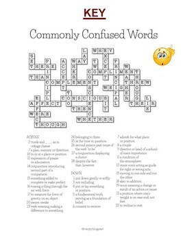 crossword confused commonly vocabulary puzzles