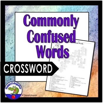 Preview of Commonly Confused Words Crossword Puzzles Vocabulary Activity