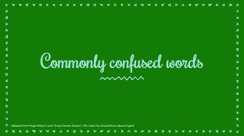 Preview of Commonly Confused Words Lesson and Worksheet