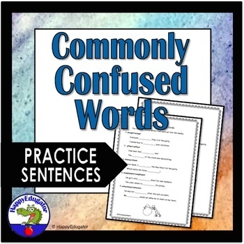 Preview of Commonly Confused Words Practice Sentences - Easel Digital and Printable