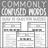 Commonly Confused Words Quizzes - Homophones
