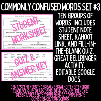 Preview of Commonly Confused Words Set #3