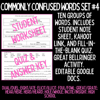 Preview of Commonly Confused Words Set #4