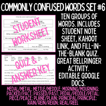 Preview of Commonly Confused Words Set #6