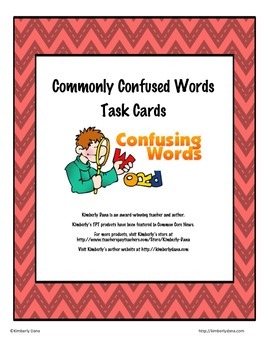 Preview of Commonly Confused Words Task Cards