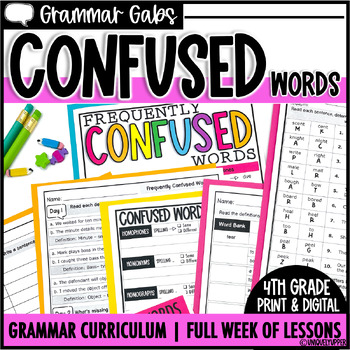 Preview of Commonly Confused Words Worksheets, Activities, and Anchor Charts