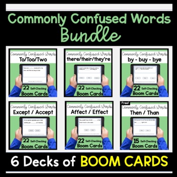 Preview of Commonly Confused Words and Homophone Boom Card Bundle