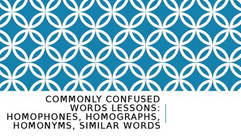 Preview of Commonly Confused Words (lessons, examples, practice)