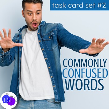 Preview of Commonly Confused Words task cards II + self-checking EASEL activity