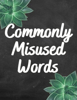 Preview of Commonly Confused or Misused Words Printable Poster Set