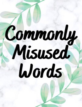 Preview of Commonly Confused or Misused Words Printable Poster Set