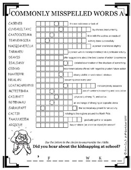 Commonly Misspelled Words Worksheet - Worksheet List