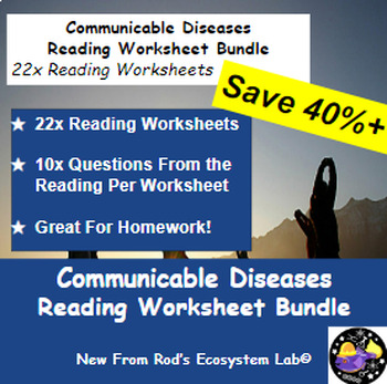 Preview of Communicable Diseases Chapter Reading Worksheet Bundle **Editable**
