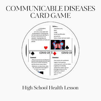 Preview of Communicable Diseases Teen Health Card Game: Play With This FULL DECK!