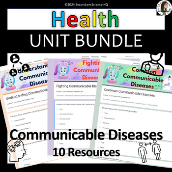 Preview of Communicable Diseases UNIT BUNDLE: High School Health: Google Forms