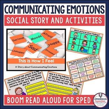 Preview of Communicating Feelings and Emotions Social Story and Activities | Boom Cards