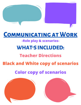 Preview of Communicating at Work Role Play and Scripting
