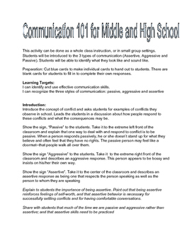 communication assignment for high school students