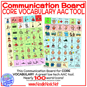 Preview of Communication Board- Core Vocabulary AAC from NoodleNook