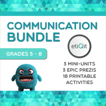 Preview of Communication Middle School Bundle | Prezis & Printable Activities