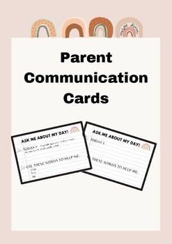 Preview of Parent Communication Cards