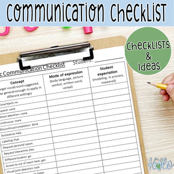 Preview of Communication Checklist