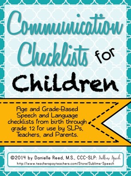 Preview of Communication Checklists for Children