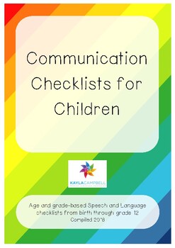 Preview of Communication Checklists for Children FREE