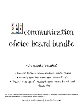 Preview of Communication Choice Board for ABA, Autism, or Special Education Classes