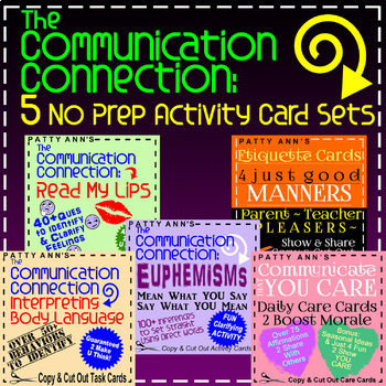 Preview of Oral Communication Language Activities - Social Skills Behavior Management Games