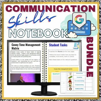 Preview of Communication Skills Digital Notebooks - Time  | Assertiveness | Conflict