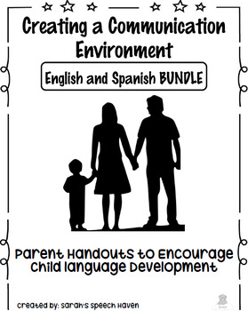 Preview of Communication Environment Parent Handouts Early Intervention BUNDLE Eng/Spanish