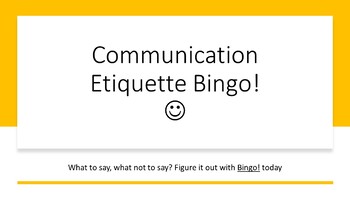 Preview of Communication Etiquette Bingo