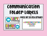 Communication Folder Avery Labels | Kinder-8th Grade