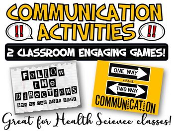 Preview of Communication Games- 2 Activities Included- Great for Health Science Classes!