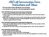 Communication Games ABC's of Communication Small Group or 