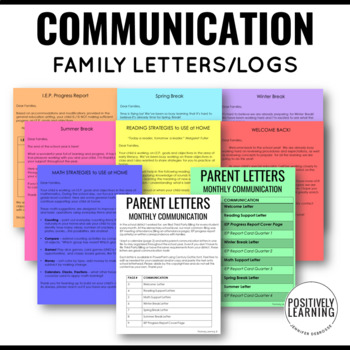 Preview of Family Communication Kit for Special Ed Parent Letters and Caseload Roster Log