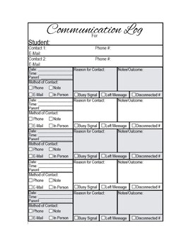 Preview of Communication Log