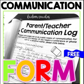 Preview of Communication Log for Parents and Teachers
