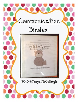 Preview of Communication / Parent / Take Home / Student Binder