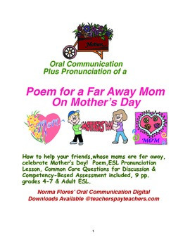 Poem for a Far Away Mom on Mother s Day ESL Pronunciation Practice