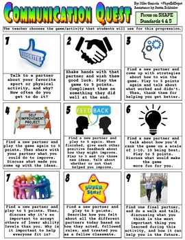 Preview of Communication Skill Quest for PE - Social Emotional Learning (SEL)