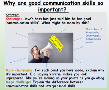 Preview of Communication Skills - Presentation and Worksheets