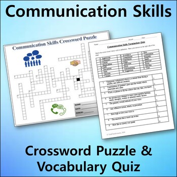 Preview of Communication Skills Vocabulary Quiz & Crossword Puzzle