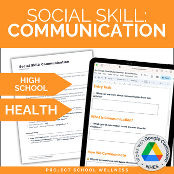 Preview of Communication Skills | Social Health Lesson Plan for High School