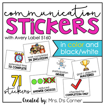 Preview of Communication Stickers | IEP Data + Progress Monitoring Stickers